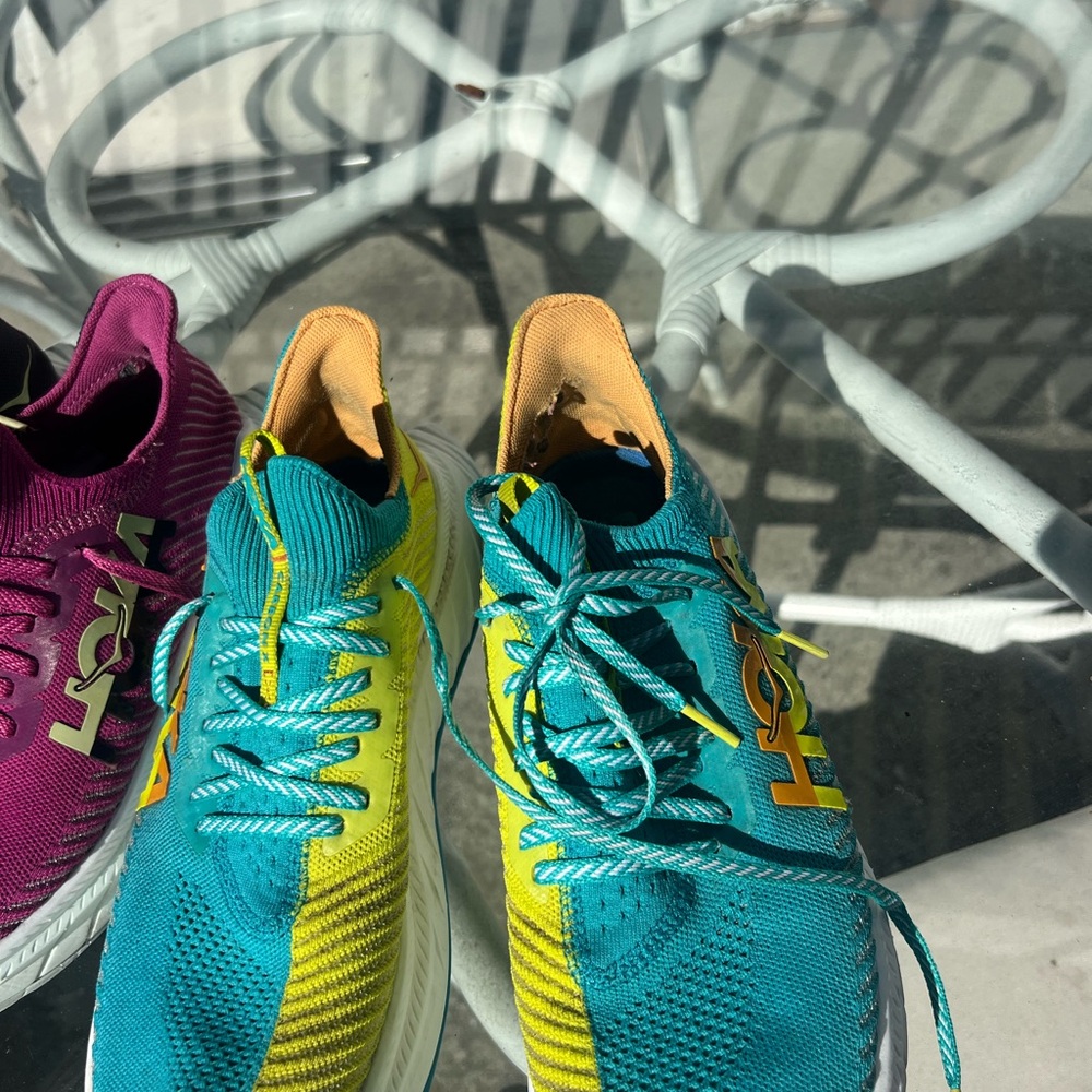 Hoka Women’s Carbon x  Shoes - Magenta and Teal - Two pairs - Picture 3 of 15